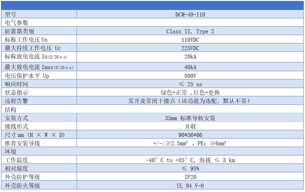 110V直流浪涌保護器 DCM-40-110