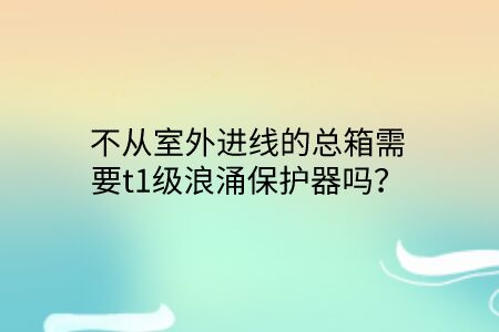 不從室外進線的總箱需要t1級浪涌保護器嗎？