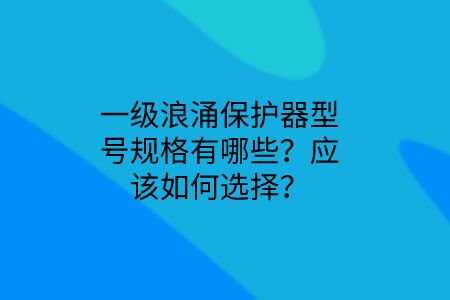 一級浪涌保護(hù)器型號規(guī)格有哪些？應(yīng)該如何選擇？