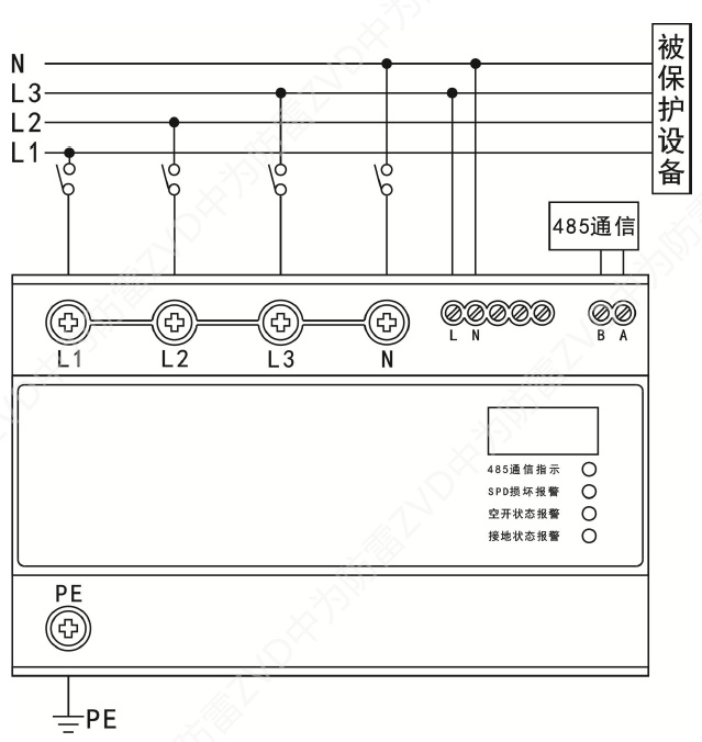 三相智能電源防雷器（SPD+監測模塊一體化設計）